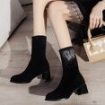 thumbnail image 3 of NECHOLOGY Botas Mujer Adulto Femenino Zapatos Botines para mujer Botas de mujer Botas de tacón cuadrado Zapatos casuales Suela Botas para mujer Zapatos Zapatos antideslizantes (Black, 7.5), 3 of 7