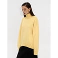 thumbnail image 6 of Women'S Sweater Fall Winter Chunky Knitted Pullover Ribbing Hem Trendy Basic Jumper Top Light Yellow M, 6 of 10