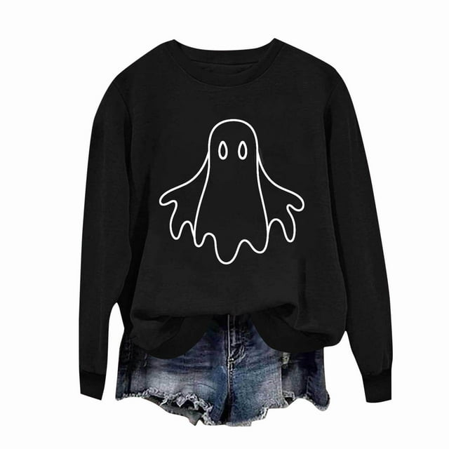 Ailaofu Womens Halloween Crewneck Sweatshirt Cute Long Sleeve Graphic Pullover Tops Fall Fashion Clothes