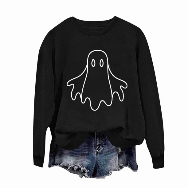 Ailaofu Womens Halloween Crewneck Sweatshirt Cute Long Sleeve Graphic Pullover Tops Fall Fashion Clothes