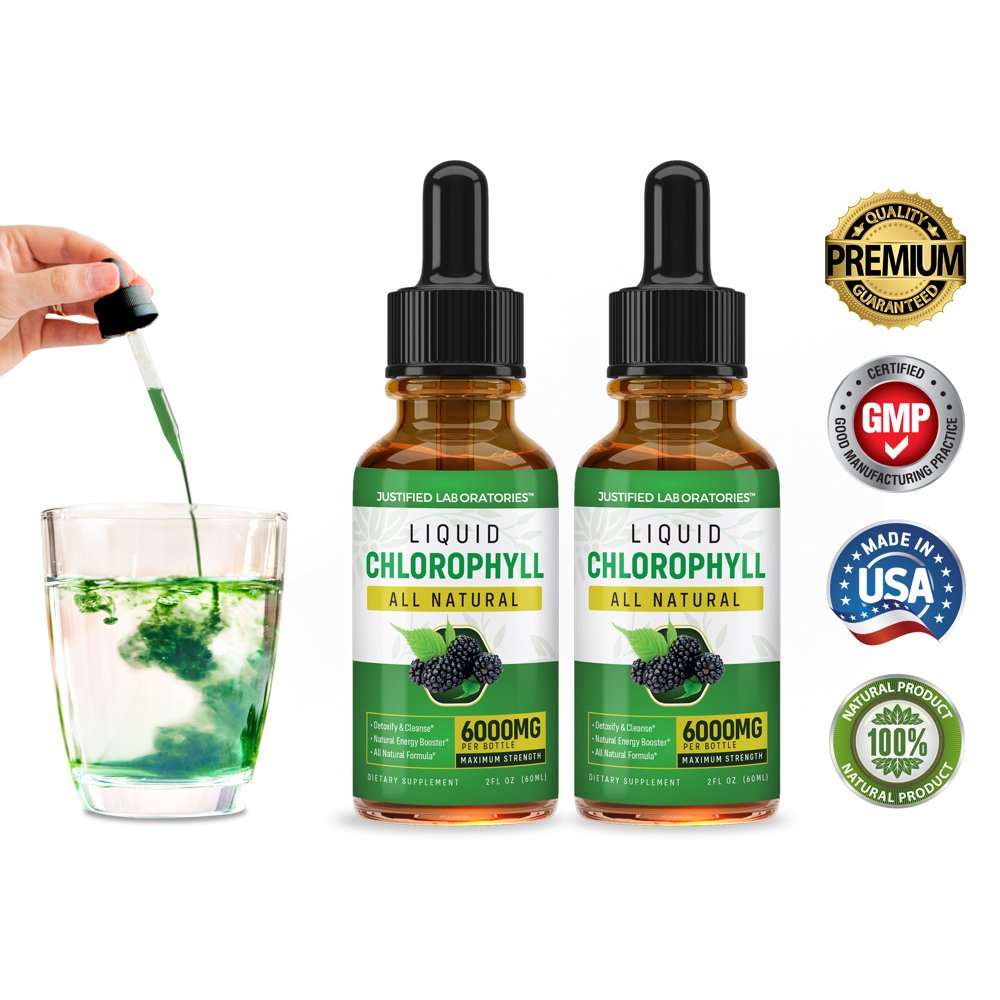 (2 Pack) Liquid Chlorophyll Water Drops Maximum Strength 6000MG Fast