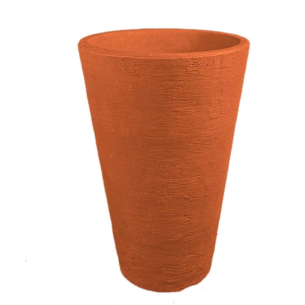 Maceta Redonda 12 x18 Moderna Interior Exterior terracota 6.49 pulg Elly Decor MCA01TRR-12x18PMINA