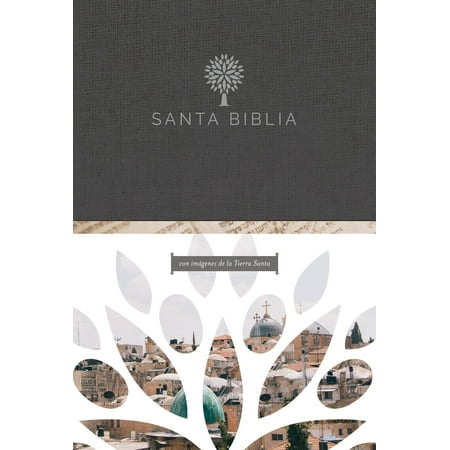 Bible Coin - Santa Biblia RVR 1960 - Letra grande, tapa dura negra con imágenes de Tierra Santa / Spanish Holy Bible RVR 1960 -Large Print, Hard Cover