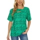 thumbnail image 2 of Mujer Jersey Camisa Recortada Impreso Manga Corta Suelta Suave Transpirable Casual Top Verde XXL, 2 of 7