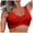 Red, variant on Women's Twist Front Bikini Top V Neck Push Up Padded Swimsuit Top Bathing Suits(Red,M)