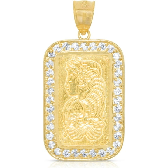 Floreo 10k Yellow Gold Lady Fortuna CZ Pendant