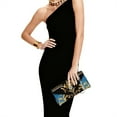 thumbnail image 3 of FOR U DESIGNS Diamond Floral Gold Clutch Purses for Women Personalized Handbags Faux Leather Wedding Purses for Wedding Cocktail Prom Party, 3 of 9