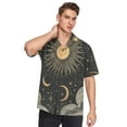 thumbnail image 5 of Sun and Moon Stars Waves Men's Hawaiian Wrinkle Free Button Down Short Sleeve Shirt Casual Shirts Beach Shirts, 5 of 8