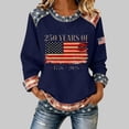 thumbnail image 2 of Womens Sweatshirts Women's 250th Anniversary Print Sweatshirt Without Hood Crew Neck Long Sleeve Casual Pullover Blue L, 2 of 4