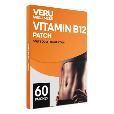 Veru Wellness Vitamin B12 Patch for Energy Boost - 60 Day Supply Vitamin B12 Patches - Transdermal B12 Self Adhesive B12 Patches - B12 Patches with 10 Hours Use Per Patch