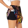 thumbnail image 3 of Lsque Five Nights At Freddy'S Printed Women's Running Shorts with Liner Pockets,Elastic Quick Dry Workout Athletic Gym Yoga Shorts,Womens High Waist Shorts-Medium, 3 of 9