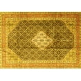 thumbnail image 1 of Ahgly Company Machine Washable Indoor Rectangle Medallion Yellow Traditional Area Rugs, 6' x 9', 1 of 4