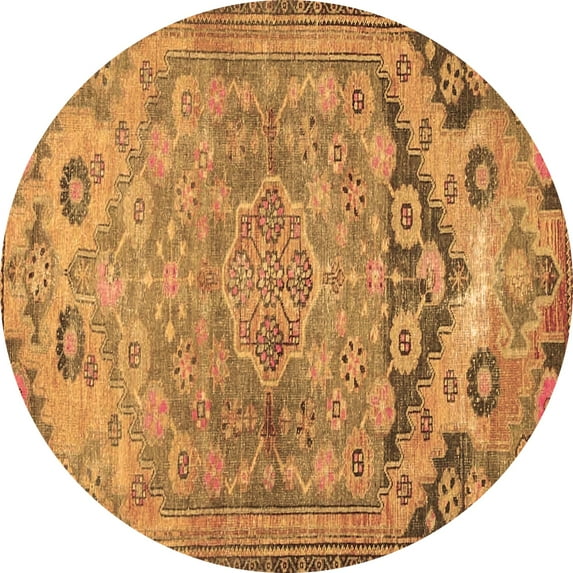 Ahgly Company Indoor Round Persian Brown Traditional Area Rugs, 6' Round