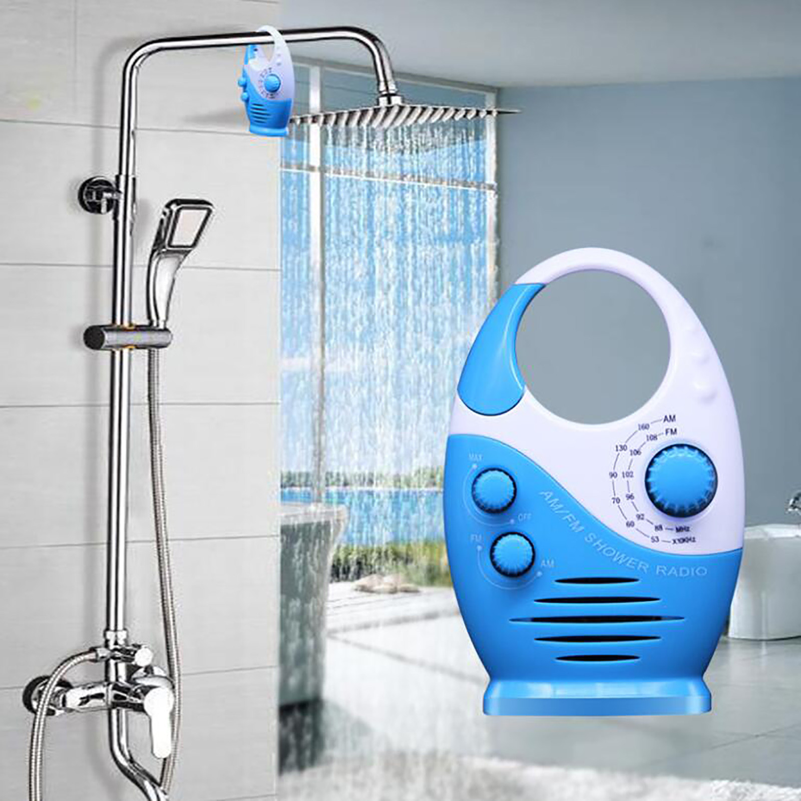 jsaierl Portable Class 5 Waterproof English Listening Radio Bathroom