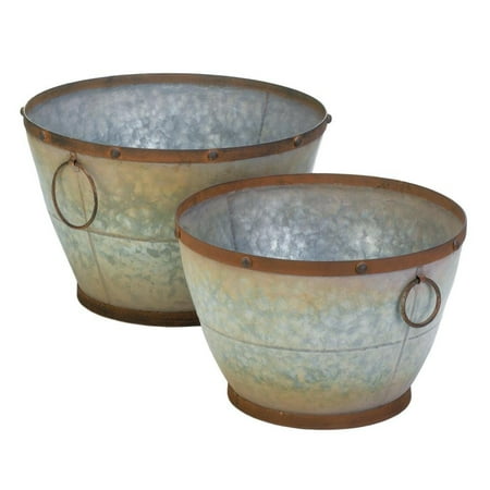 Outdoor Planter Pots Tapered Galvanized Decorative Flower Garden Outdoor Planter Pots Tapered Galvanized Decorative Flower Garden Pot