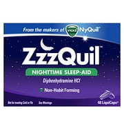 2 Pack - Zzzquil Nighttime Sleep-aid Liquicaps 48 Count Each