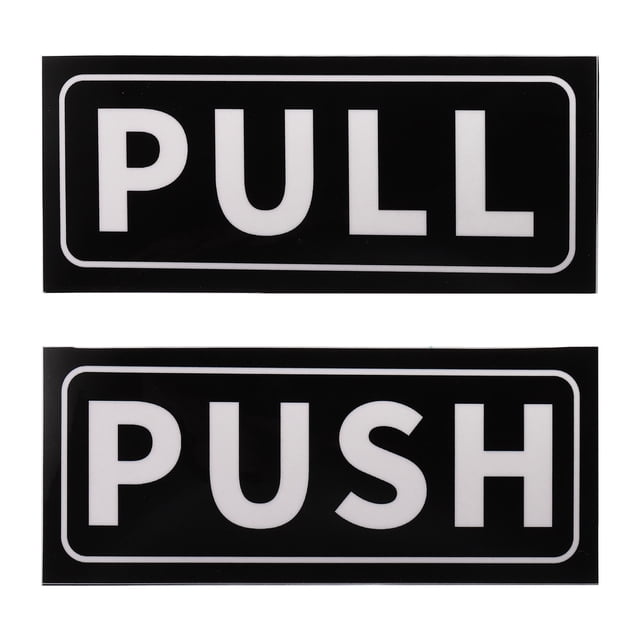 Unique Bargains Push Pull Door Sign 2'x5' PVC Adhesive Horizontal Pull Push Sticker White 1 Set
