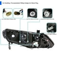 thumbnail image 5 of Spec-D Tuning LED Twin Halo Projector Headlights Glossy Black Housing Smoke Lens Compatible with 2006-2011 Honda Civic 4 Door Sedan, Left + Right Pair Headlamps Assembly, 5 of 6