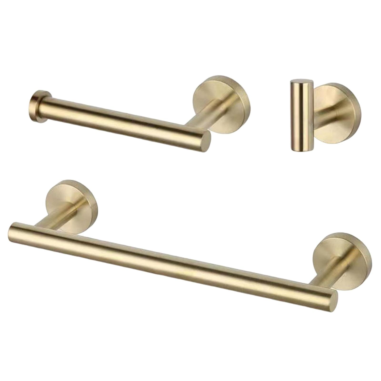 3 Pieces Stainless Steel Bathroom Hardware Accessories Set Include Towel Bar 16 Gold Walmart