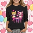 thumbnail image 2 of Auroural Girls Clothes Size 10 12 Girls Tops Size 10-12 Long Sleeve Graphic Children's Fashion Cute Playful Print 3/4 Sleeve Round Neck Tops/shirt Black, 2 of 5