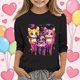 thumbnail image 1 of TaTaai Valentine's Day Youth Top, Cute Printed 3/4 Sleeve Tee, Soft Casual Wear for Holiday Birthday Celebration Gift, 1 of 4