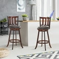 thumbnail image 4 of Costway Set of 2 29.5'' Swivel Bar stool Leather Padded Dining Kitchen Pub Bistro Chair High Back, 4 of 10