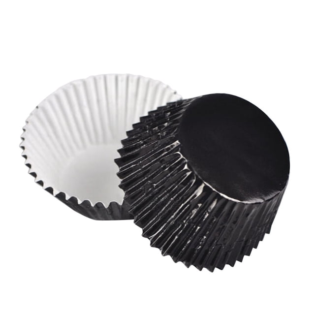 unbranded 100Ud De Papel Para Pasteles Negros Para Hornear Cupcakes Y Snacks