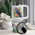 thumbnail image 2 of Custom Name Pigeon Lover Tumbler 40oz – Stainless Steel Travel Coffee Cup with Straw and Handle – Personalized Animal Gift for Women Girls Christmas or Birthday Occasion, 2 of 6