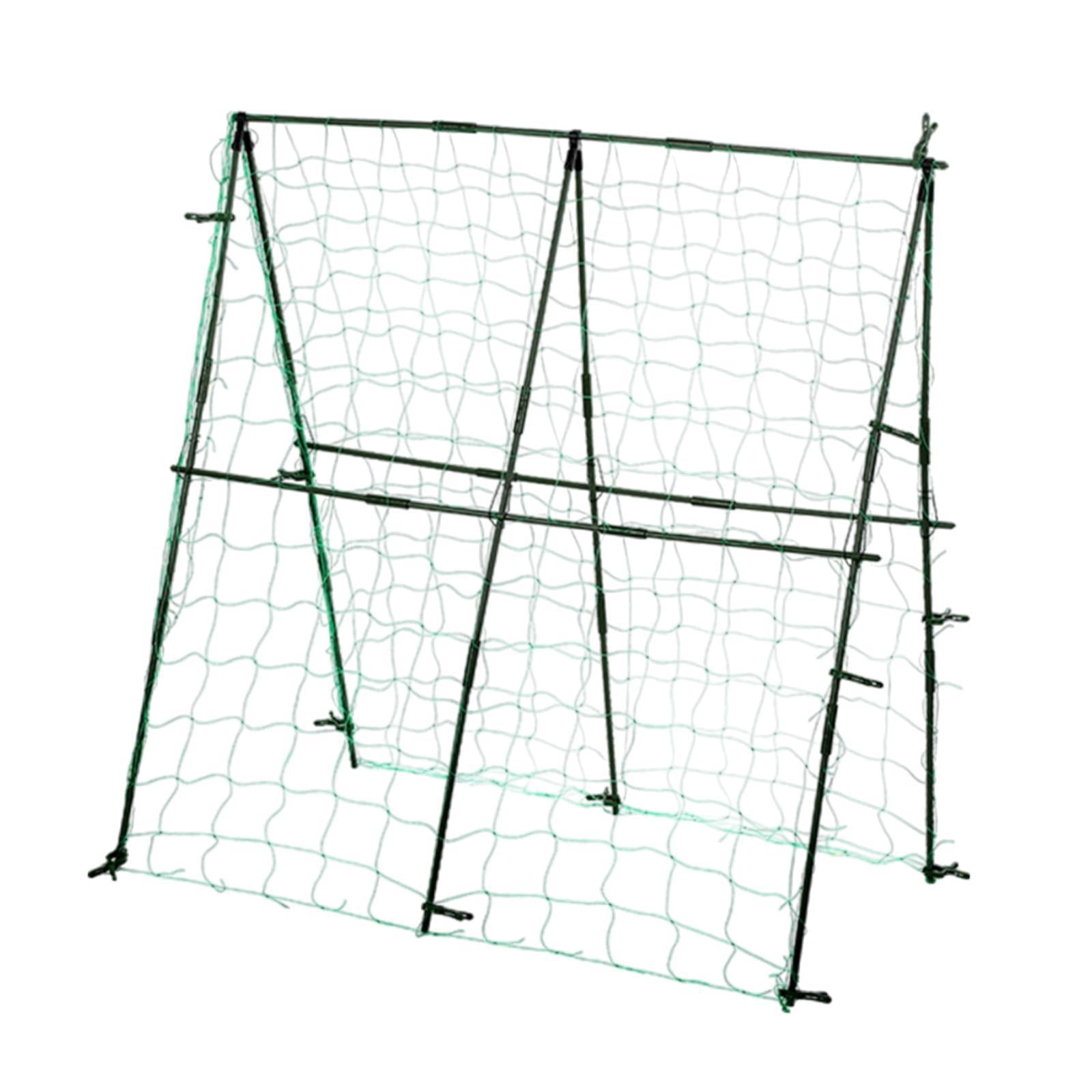 figatia Cucumber Trellis with Netting Sturdy Foldable Detachable Plant Grow Support A Frame Garden Trellis for Climbing Plants Garden