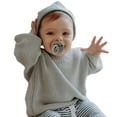 thumbnail image 1 of KYAIGUO Pull Col Rond pour Bébé Fille Garçon, Pull Tricoté Doux Automne Haut Tricoté Chaud pour Tout-Petit, 1 of 8