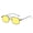 Black/Yellow, variant on Retro Square Sunglasses, UV400 Protection AC Lens Metal Frame Shades