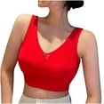 thumbnail image 2 of LLYWEY Padded Push up Bras Women Clearance Bras Front Closure Ladies Lace Bra Style-1350 Women's Plus Soft Cup Bra Feature Adult Female Bralette Sports Bras Red 40B, 2 of 3