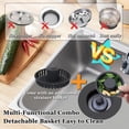 thumbnail image 3 of Tapón de desagüe para fregadero de cocina BAOLSLS 3 en 1, latón negro, 3 of 6