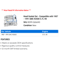 thumbnail image 2 of Head Gasket Set - Compatible with 1987 - 1991 GMC R3500 5.7L V8 1988 1989 1990, 2 of 2