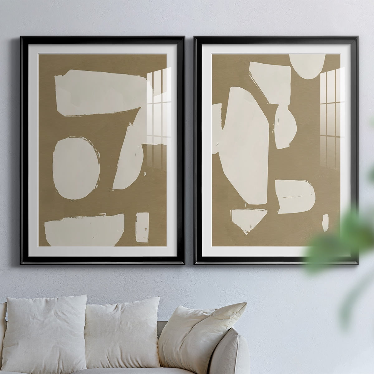 Wexford Home Chunky Abstract I Premium Framed Print, 30.5" x 42.5" - Ready to Hang, Black (Set of 2)