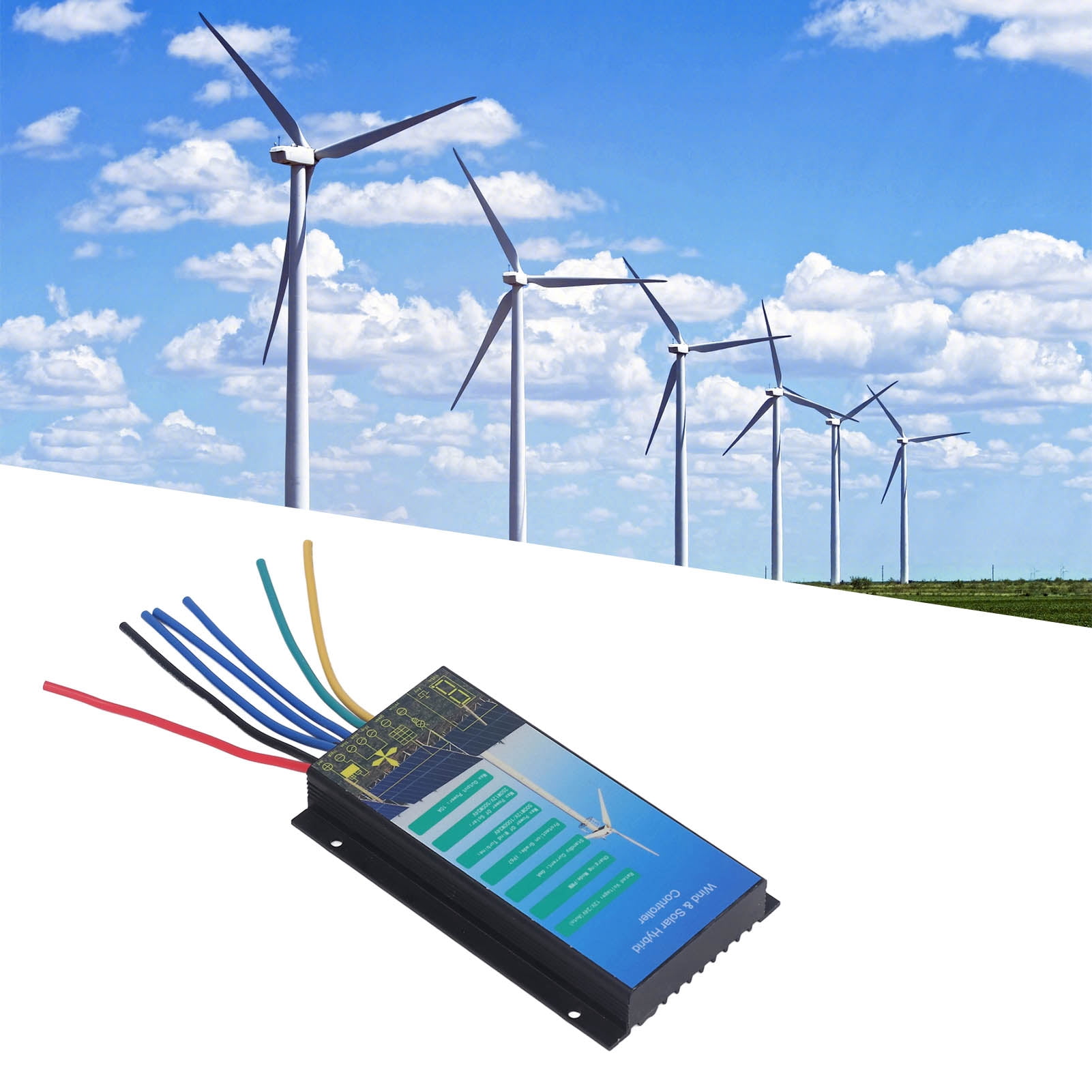 Wind & Solar Hybrid Charge Controller IP67, Auto Adjustment for Wind Turbine Generator, 12/24V Compatible, Ideal for Street Light & Off-Grid Applications