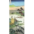 thumbnail image 2 of Hokusai 17x32 Gold Ornate Wood Framed with Double Matting Museum Art Print Titled - Three Noblemen By A Lake, 2 of 4