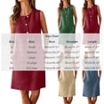 thumbnail image 3 of Kctiaxy Summer Dresses for Women Sleeveless Solid Color Button Dresses Casual Crew Neck Comfy Sundresses with Pockets, 3 of 9