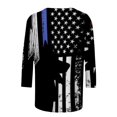 thumbnail image 5 of CHUANK Plus Hauts pour Femmes Chic Décontracté Col Rond Manches Courtes Chemises et Blouses pour Femmes T-Shirts à Imprimé Papillon du 4 Juillet pour Femmes Tunique Graphique Patriotique Tendance Haut d'Été Plage, 5 of 5