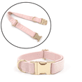 thumbnail image 3 of Juego de collar y correa para perro. Cuero vegano suave y fácil de limpiar con hebilla de metal dorado rosa para, 3 of 5
