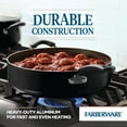 thumbnail image 6 of Farberware Easy Clean 6 Quart Nonstick Jumbo Cooker / Chef's Pan with Helper Handle and Glass Lid, Great for Family Meals, Dishwasher Safe, Black, 6 of 11