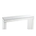 thumbnail image 2 of ACME Dominic Glass Rectangular Writing Desk with Sled Base in Mirrored, 2 of 7