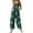 72# Green, variant on Christmas Overalls for Women Sleeveless Wide Leg Jumpsuit Adjustable Strap Xmas Print Romper with Pockets