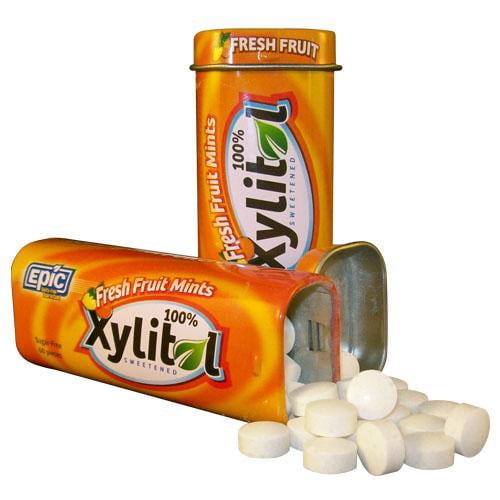 Epic Dental Mints Fresh Fruit Xylitol Tin 60 ct Case of 10 by Epic Dental