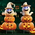 thumbnail image 4 of BNNG Halloween Yard Signs Large with Stakes for Halloween Decorations Outdoor, 3-Tiered Acrylic Cute Scary Halloween Pumpkin Ghost Yard Sign for Lawn Garden Party Trick or Treat Home Decor, 4 of 5