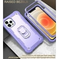 thumbnail image 3 of iPhone 12 Pro Case, iPhone 12 Case, Dteck 2 in 1 Hybrid Rugged Shockproof Case with Ring Holder Kickstand Silicone Cover for iPhone 12 / 12 Pro 6.1-inch,Purple, 3 of 7