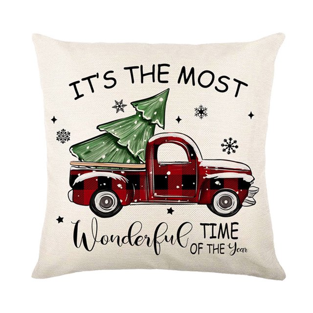 Funda Cojín Decorativa Almohada Navideña Suave para Sofá (04)