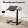 thumbnail image 2 of FOH Escritorio Móvil Laptop Desk, Mesa Portátil Sobremesa Ajustable en Altura con Ruedas, Mecanismo Elevador Sistema Neumático Base en C para Cama, sofá, Mesa Auxiliar Negroid, 2 of 7