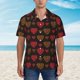 thumbnail image 2 of Balery Gold Glitter Heart Camisas hawaianas de manga corta para hombre, camisas playeras de corte holgado, camisas de vacaciones con botones,X-Large, 2 of 7