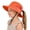 Solid Orange, variant on Kids Girls Ponytail Sun Hat UPF 50+ UV Protection Quick Dry Bucket Cap Adjustable Foldable Mesh for Beach Fishing Outdoor
